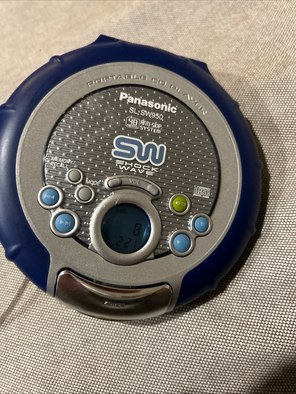 Panasonic Shock Wave Portable CD Player in Dark Blue and Silver